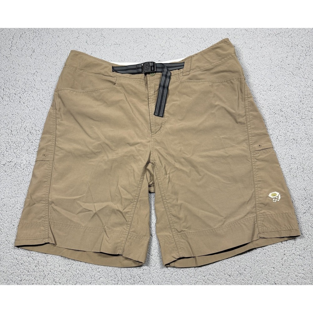 Mountain‎ Hardwear Shorts Mens 38 Beige Nylon Hiking Quick Dry Belted 11 Inseam